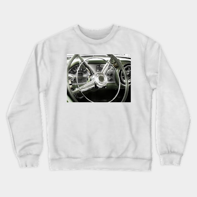 Steering wheel US car classic Crewneck Sweatshirt by Beate Gube